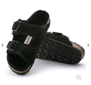 Sandales noires fourrées ARIZONA Birkenstock